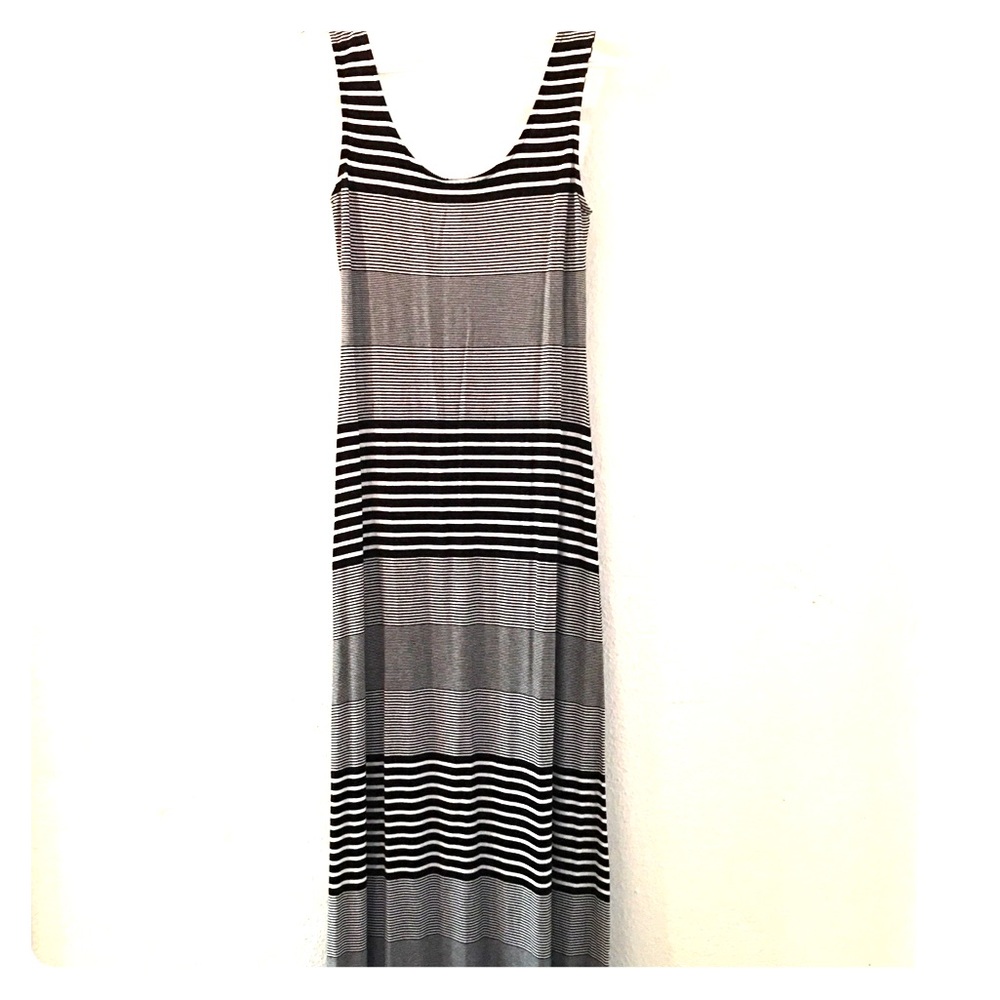 Merona Black & White Striped Maxi Dress